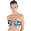 Orca Wave Water Underwater Sky Twist Bandeau Bikini Top View1