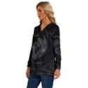 Abstract Mandala Twirl Long Sleeve Drawstring Hooded Top View2