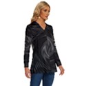 Abstract Mandala Twirl Long Sleeve Drawstring Hooded Top View3