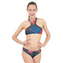 Minimalist Abstract Shaping Abstract Digital Art Minimalism High Neck Bikini Set View1