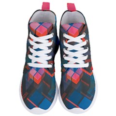Minimalist Abstract Shaping Abstract Digital Art Minimalism Women s Lightweight High Top Sneakers