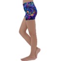 Colorful Waves Abstract Waves Curves Art Abstract Material Material Design Kids  Lightweight Velour Yoga Shorts View2