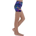 Colorful Waves Abstract Waves Curves Art Abstract Material Material Design Kids  Lightweight Velour Yoga Shorts View3