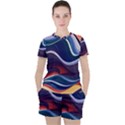 Wave Of Abstract Colors Women s Tee and Shorts Set View1