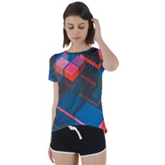 Minimalist Abstract Shaping Abstract Digital Art Short Sleeve Open Back Tee