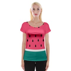 Watermelon Fruit Pattern Cap Sleeve Top
