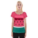 Watermelon Fruit Pattern Cap Sleeve Top View1