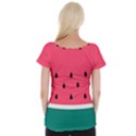 Watermelon Fruit Pattern Cap Sleeve Top View2