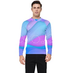 Colorful Blue Purple Wave Men s Long Sleeve Rash Guard