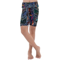Fictional Character Cartoons Kids  Lightweight Velour Cropped Yoga Leggings