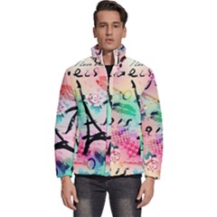 From Paris Abstract Art Pattern Men s Puffer Bubble Jacket Coat