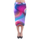 Colorful 3d Waves Creative Wave Waves Wavy Background Texture Velvet Midi Pencil Skirt View1