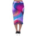 Colorful 3d Waves Creative Wave Waves Wavy Background Texture Velvet Midi Pencil Skirt View2
