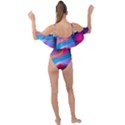 Colorful 3d Waves Creative Wave Waves Wavy Background Texture Drape Piece Swimsuit View2