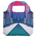 Retro Cityscape Artist Artwork Digital Art Premium Foldable Grocery Recycle Bag View2