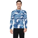 Waves Aesthetics Illustration Japanese Men s Long Sleeve Rash Guard View1