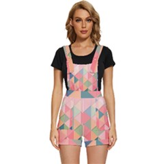 Background Geometric Triangle Short Overalls