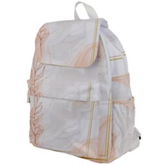 Leaves Marble Frame Background Top Flap Backpack by uniart180623