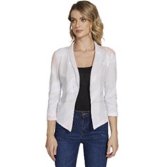 Leaves Marble Frame Background Women s Casual 3/4 Sleeve Spring Jacket