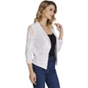 Leaves Marble Frame Background Women s Casual 3/4 Sleeve Spring Jacket View3