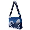 The Great Wave Off Kanagawa Full Print Messenger Bag (M) View2