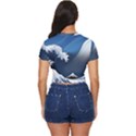 The Great Wave Off Kanagawa Side Button Cropped Tee View4