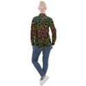 Circuit Hexagonal Geometric Pattern Background Pattern Women s Long Sleeve Pocket Shirt View2