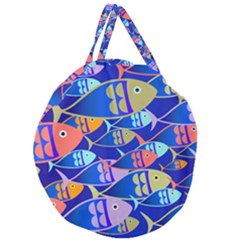 Sea Fish Illustrations Giant Round Zipper Tote by Mariart