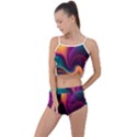 Abstract Colorful Waves Painting Summer Cropped Co-Ord Set View1