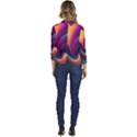 Abstract Colorful Waves Painting Women s Casual 3/4 Sleeve Spring Jacket View4
