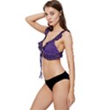 pattern seamless gold stars Low Cut Ruffle Edge Bikini Top View2