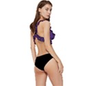 pattern seamless gold stars Low Cut Ruffle Edge Bikini Top View3