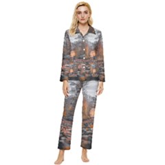 Breathe In Nature Background Womens  Long Sleeve Velvet Pocket Pajamas Set