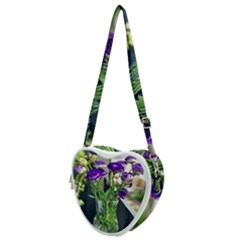 Cute Flower Wallpaper Heart Shoulder Bag by artworkshop