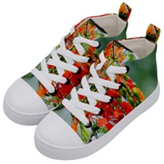 Gathering Sping Flowers Wallpapers Kids  Mid-top Canvas Sneakers by artworkshop