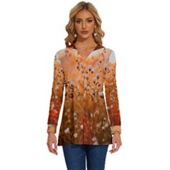 Late Afternoon Long Sleeve Drawstring Hooded Top