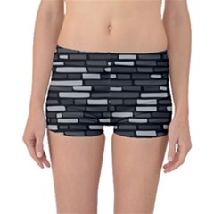 Black And Grey Wall Boyleg Bikini Bottoms