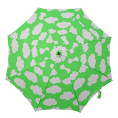 Green And White Cute Clouds  Hook Handle Umbrellas (large) by ConteMonfrey