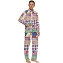 Abstract Shapes Colors Gradient Men s Long Sleeve Velvet Pocket Pajamas Set View2