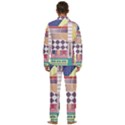 Abstract Shapes Colors Gradient Men s Long Sleeve Velvet Pocket Pajamas Set View4