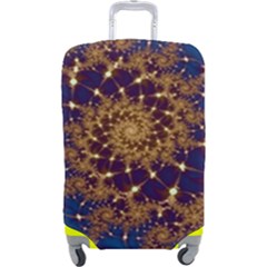 Fractal Spiral Art Pattern Blue Design Luggage Cover (large)