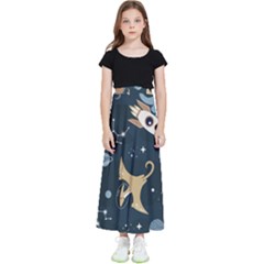 Space Theme Art Pattern Design Wallpaper Kids  Flared Maxi Skirt