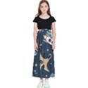 Space Theme Art Pattern Design Wallpaper Kids  Flared Maxi Skirt View1