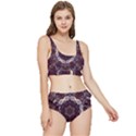 Rosette Kaleidoscope Mosaic Abstract Background Frilly Bikini Set View1