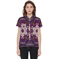 Rosette Kaleidoscope Mosaic Abstract Background Art Short Sleeve Pocket Shirt