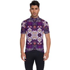 Rosette Kaleidoscope Mosaic Abstract Background Art Men s Short Sleeve Cycling Jersey