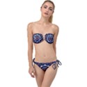 Mandala Orange Navy Twist Bandeau Bikini Set View1