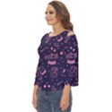 Various Cute Girly Stuff Seamless Pattern Cut Out Wide Sleeve Top View2