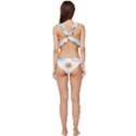 Cute Cat Seamless Pattern Background Low Cut Ruffle Edge Bikini Set View4