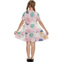 Cute Bunnies Easter Eggs Seamless Pattern Kids  Short Sleeve Tiered Mini Dress View4